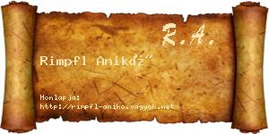 Rimpfl Anikó névjegykártya